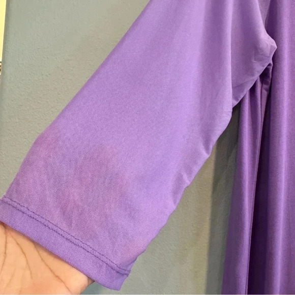 LOGO Tunic Top Pockets Mesh Long Sleeve Comfy Stretch Lagenlook Boho Casual L - Picture 4 of 5